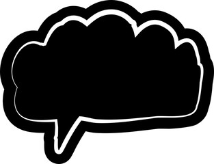 Black speech bubble, dialog, talk, speech, think