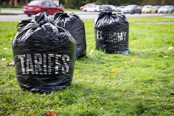 Tariffs and Economy as Trash: Conceptual Image About Financial Waste and Policy Impact