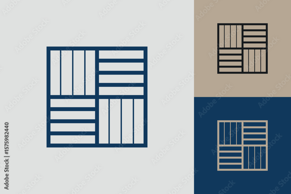 Aufkleber geometric square logo icon. square concept vector design with minimalistic linear style