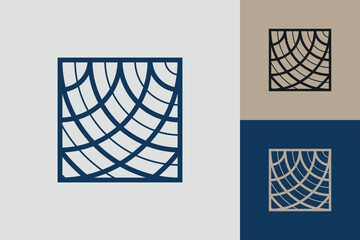 Geometric square logo icon. Square concept vector design with minimalistic linear style