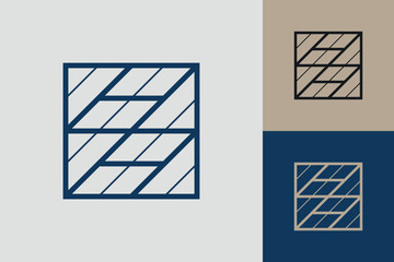 Geometric square logo icon. Square concept vector design with minimalistic linear style
