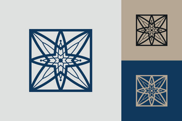 Geometric square logo icon. Square concept vector design with minimalistic linear style