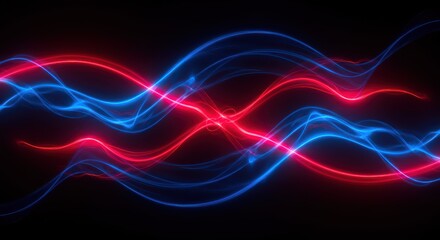Abstract Red and Blue Wave Energy Flow Design