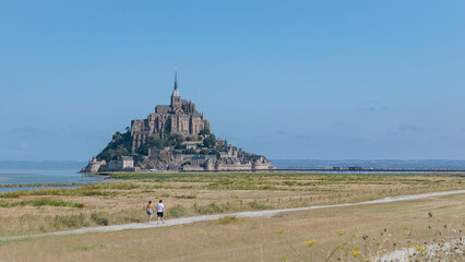 Mont-Saint-Michel, France-August 5, 2024: Mont-Saint-Michel, Normandy, France (from away view)