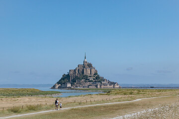 Mont-Saint-Michel, France-August 5, 2024: Mont-Saint-Michel, Normandy, France (from away view)