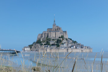 Mont-Saint-Michel, Normandy, France, blurred view