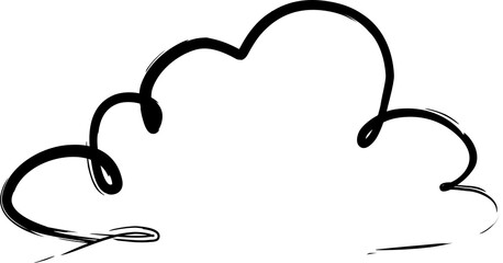 Cloud brush strokes, chalk, ink, pen