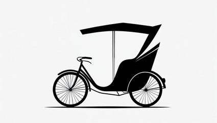 Traditional Rickshaw Silhouette