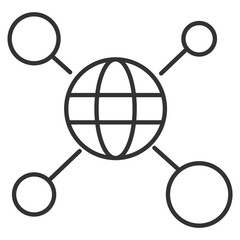 Network Outline Icon Element For Design