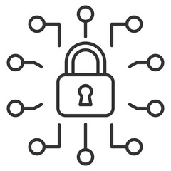 Encryption Outline Icon Element For Design
