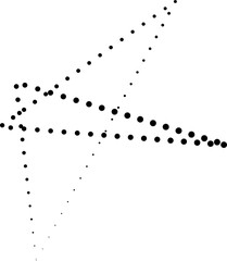 Star shape with dotted line, twinkle, sparkles, shining burst