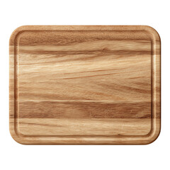 wooden kitchen cutting board top view isolated on white or transparent png