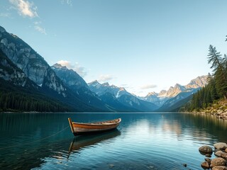 Solitude on a Mountain Lake's Edge
