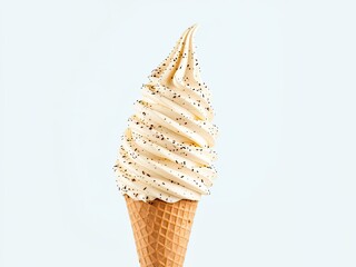 Summertime Treat:  Ice Cream Cone and Blank Background