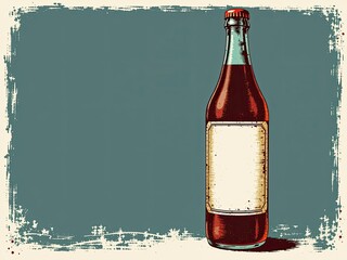 Vintage Soda Bottle Graphic - Customizable Label Mockup