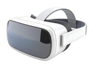 White and gray VR headset on black