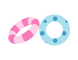 浮き輪　海　イラスト © Nobi_neko