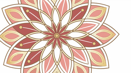 Downloadable floral mandala vector art in red and gold for print and digital projects design element