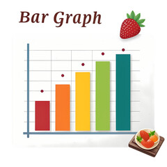 Vibrant Bar Graph with Strawberry Accents Data Visualization and Fruit Delight isolated on transparent background