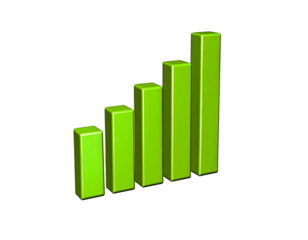 Green upward trend business diagram
