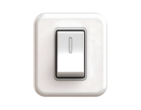 White light switch isolated on black
