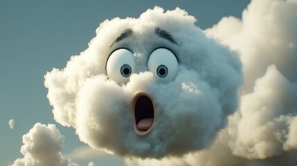 Surprised cartoon cloud