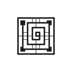 Geometric square logo icon. Square concept vector design with minimalistic linear style