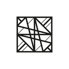 Geometric square logo icon. Square concept vector design with minimalistic linear style