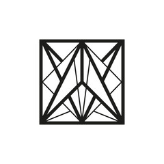 Geometric square logo icon. Square concept vector design with minimalistic linear style