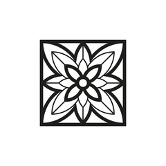 Geometric square logo icon. Square concept vector design with minimalistic linear style