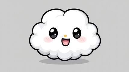 Cute cartoon cloud with happy expression