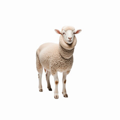 Fototapeta premium Sheep Portrait: Captivating portrait of a single, healthy sheep, its fleece a soft, inviting texture.