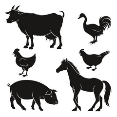 farm animals collection vector
