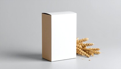 Blank white box with wheat