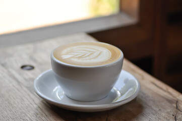 hot cofffee, cappuccino coffee or latte coffee or flat white or latte art