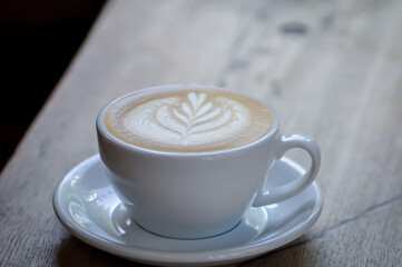 hot cofffee, cappuccino coffee or latte coffee or flat white or latte art