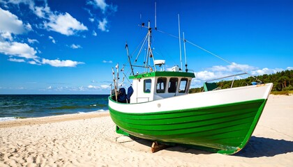 Fishing boat on a sandy beach