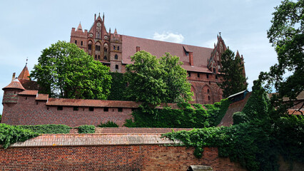 The Castle of the Teutonic Order in Malbork. Malbork Castle located in the town of Malbork, Poland. Largest medieval brick castle in the world