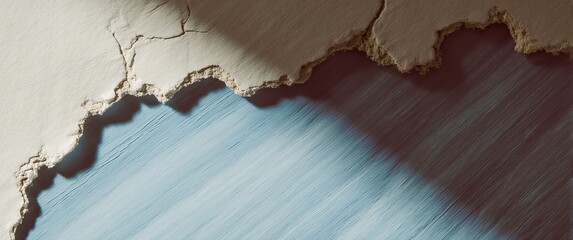 teal painted torn paper ripped in the middle isolated on a white background, 3d renders