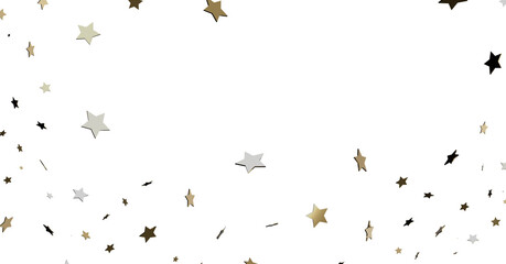 Gold, Silver & Black Star Confetti