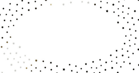 Naklejka premium Scattered Stars Frame on White
