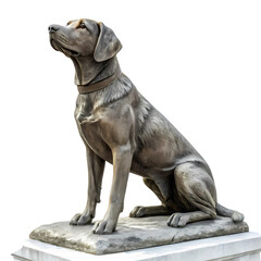 Noble Canine A Stone Dog Sculpture isolated on transparent background