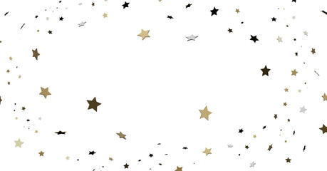 Gold, Black & White Star Confetti