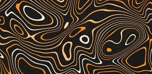 Abstract Trippy Psychedelic Texture. Y2k Geometric Orange or yellow Pattern. Vector Illustration