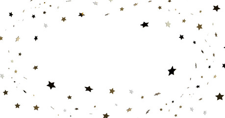Gold and Black Stars Confetti Frame