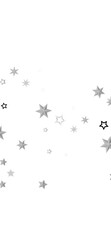A whimsical design featuring many silver stars scattered across a white background. Perfect for backgrounds or festive designs.