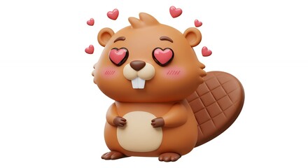 Fototapeta premium Cartoon beaver illustration