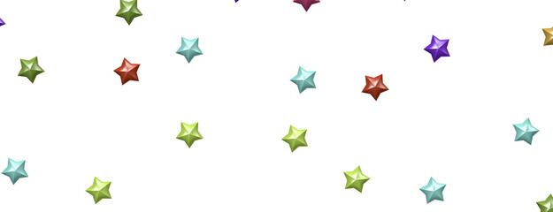 Image of colorful 3D stars scattered on a white background. Perfect for backgrounds, design, and more.