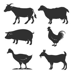 farm animals collection vector