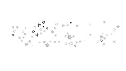 Grey and black stars scattered on white. Ideal for holiday, celebration, or magical themes.